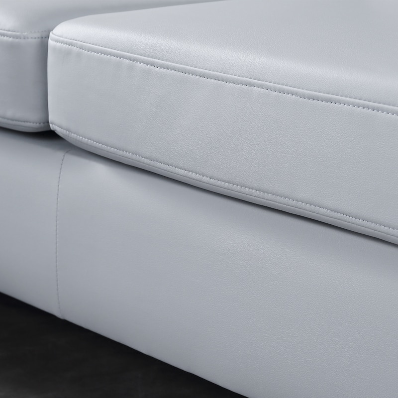 OVIOS Reversible Chaise Sofa With Fluffy Cushions Metal Legs