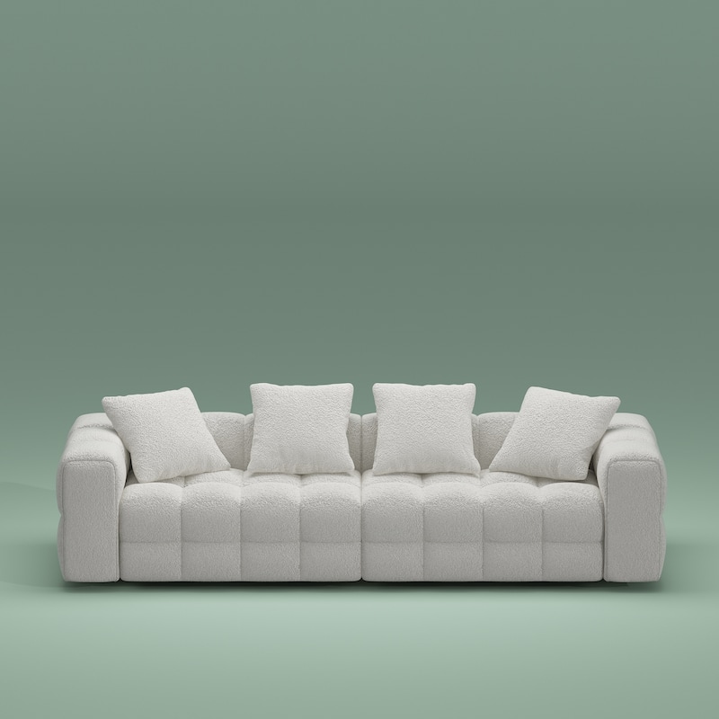 100.8" Teddy Velvet Sofa CouchModern Loveseat/Sofa/Couch with Armrest