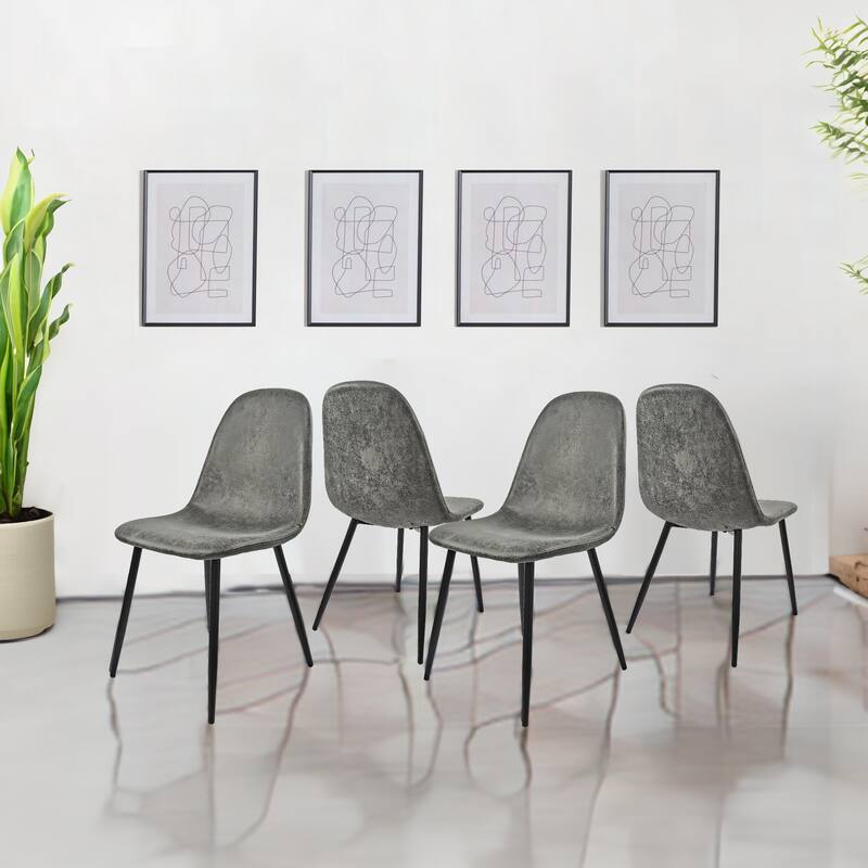 MDF Dining Table and Dining Chairs Set of 4,Wooden Kitchen Table Set,Metal Base & Legs,Dining Room Table and Suede Chairs