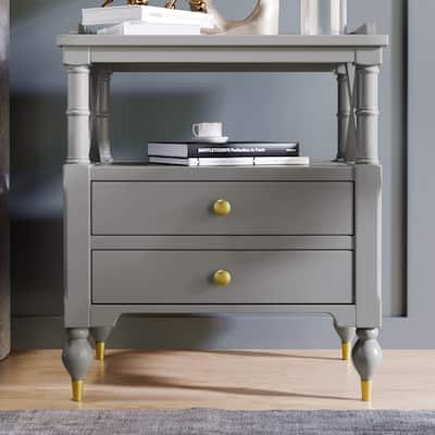 2 Drawers Modern Nightstand
