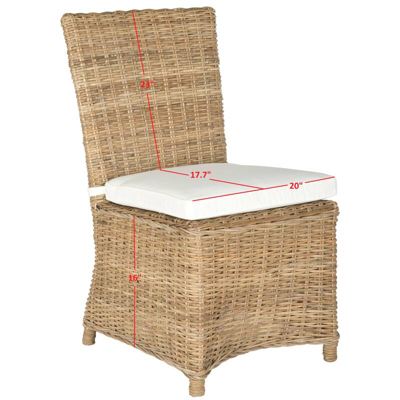 SAFAVIEH Sheila Kubu Soft Rattan Dining Chair (Set of 2) - 20.5" x 26" x 38.6" - 21Wx26Dx39H