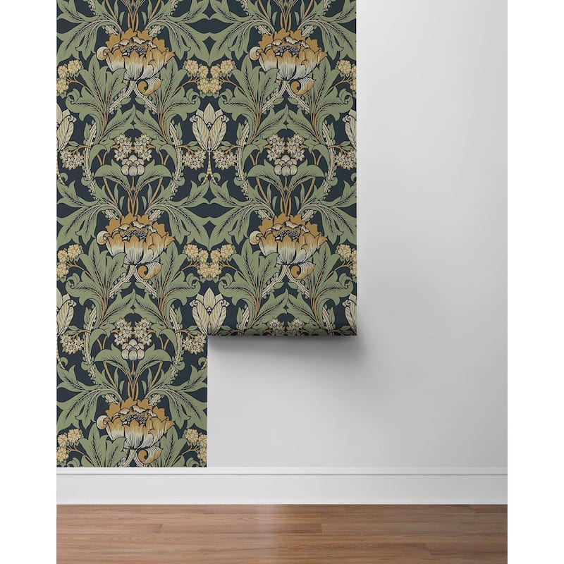 Seabrook Designs Primrose Garden Floral Prepasted Wallpaper