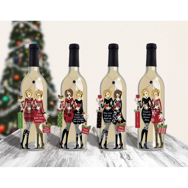 Fabulous Friends Wine Charm & Magnet, Set of 4