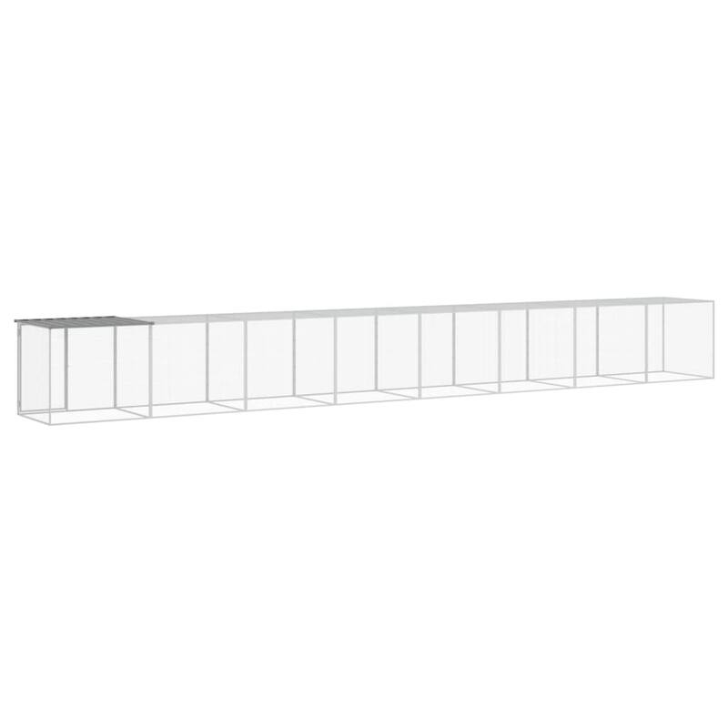 vidaXL Chicken Cage with Roof Light Gray/Anthracite multisize Galvanized Steel