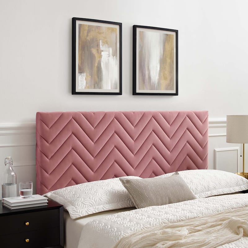 Mercy Chevron Tufted Performance Velvet Twin Headboard