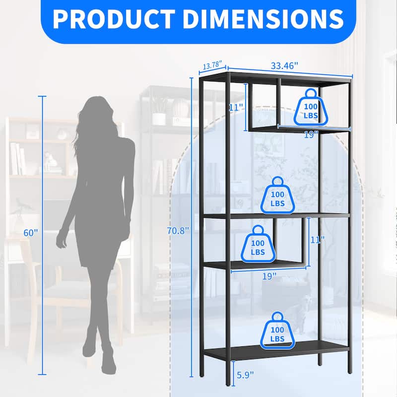 Freestanding Metal Storage Shelf Organizer