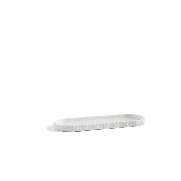 Kassatex Rattan Bathroom Accessory Collection - White Tray