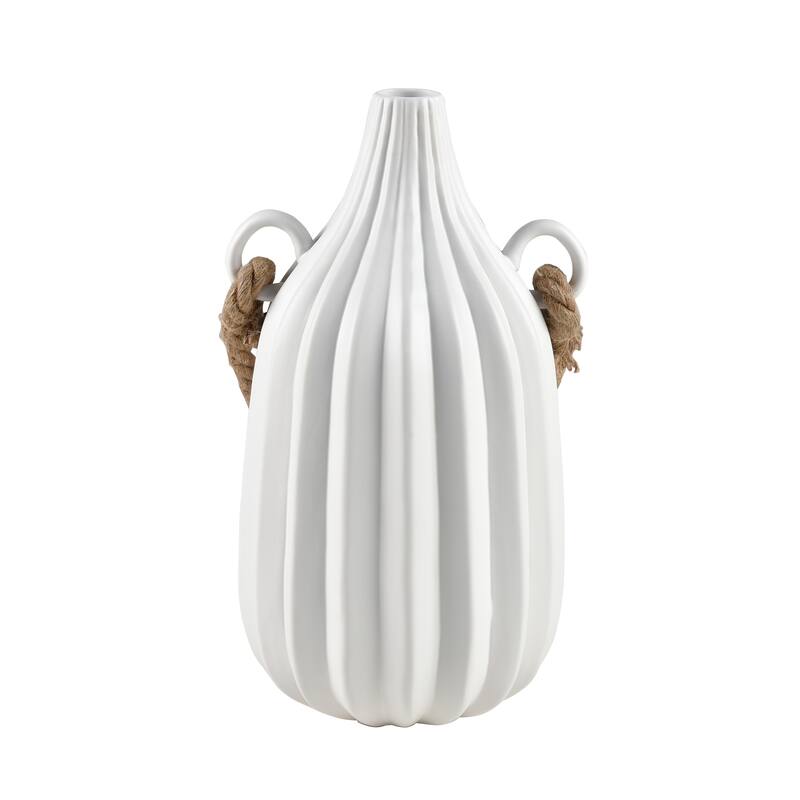 Elk Home Harding Matte White Earthenware 8.5 Inch Wide Vase