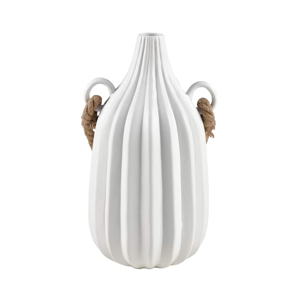 Elk Home Harding Matte White Earthenware 8.5 Inch Wide Vase