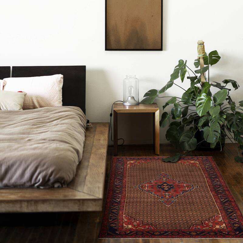 ECARPETGALLERY Hand-knotted Anatolian Vintage Brown Wool Rug - 4'10 x 9'2