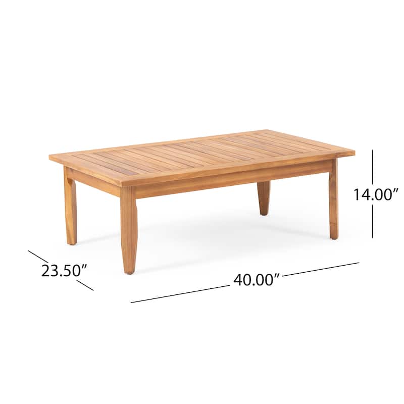 Aston Outdoor Mid-Century Modern Cushioned Acacia 4-seat Chat Set by Christopher Knight Home