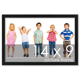 14x9 Traditional Black Complete Wood Picture Frame with UV Acrylic ...