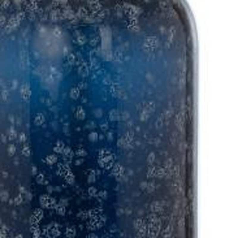 30" Set of 2 Blue Crystal Table Lamps with White Fabric Drum Shade and Cylinder Shape Base for Bedroom - 30”H x 17”W x 17”D