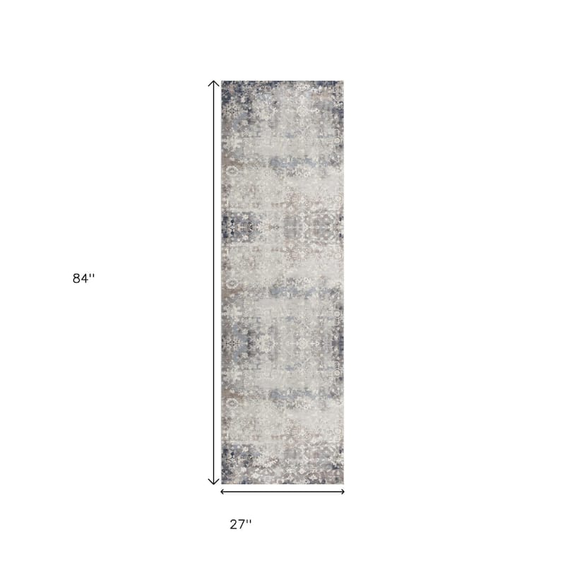 HomeRoots Abstract Abstract Runner Area Rug - 84.00 in. x 27.00 in. x 0.40 in.