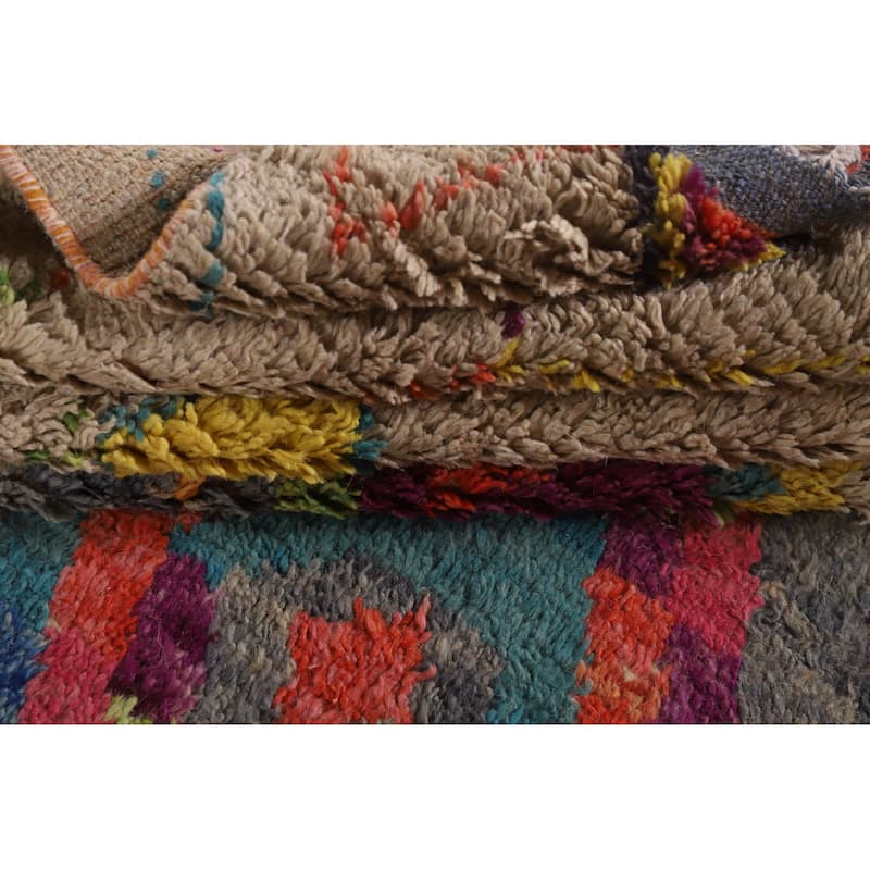 Geometric / Moroccan Oriental Area Rug Hand-Knotted Wool Carpet - 7'10" x 10'8"