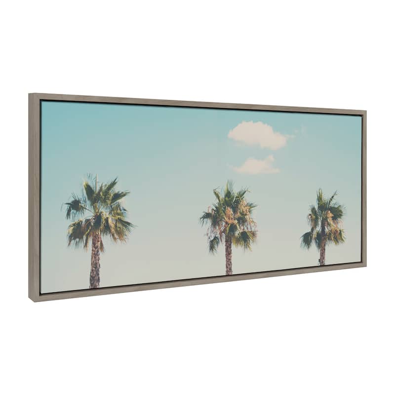 Kate and Laurel Sylvie Trio of Palm Trees Framed Canvas by Laura Evans