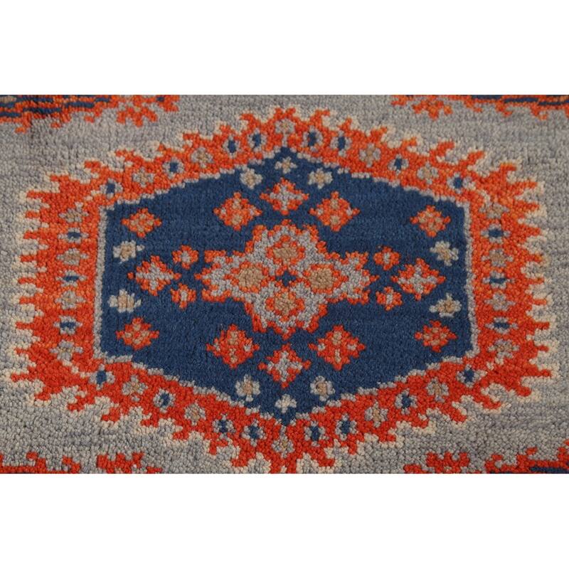 Gray Viss Indian Runner Rug Handmade Wool Carpet - 2'8"x 10'0"