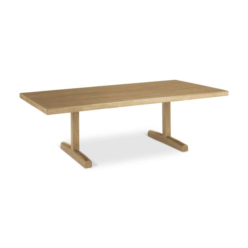 HomeRoots 55" Natural Solid Wood Double Pedestal Coffee Table - 55' X '17' X '30