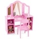 preview thumbnail 15 of 20, Kids Vanity Table and Chair Set with Removable Tri-Folding Mirror - 41" x 16" x 46"