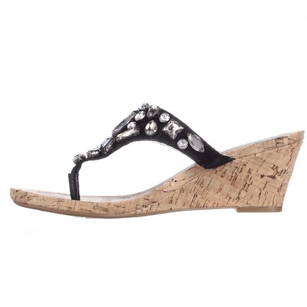 white mountain jeweled thong sandals
