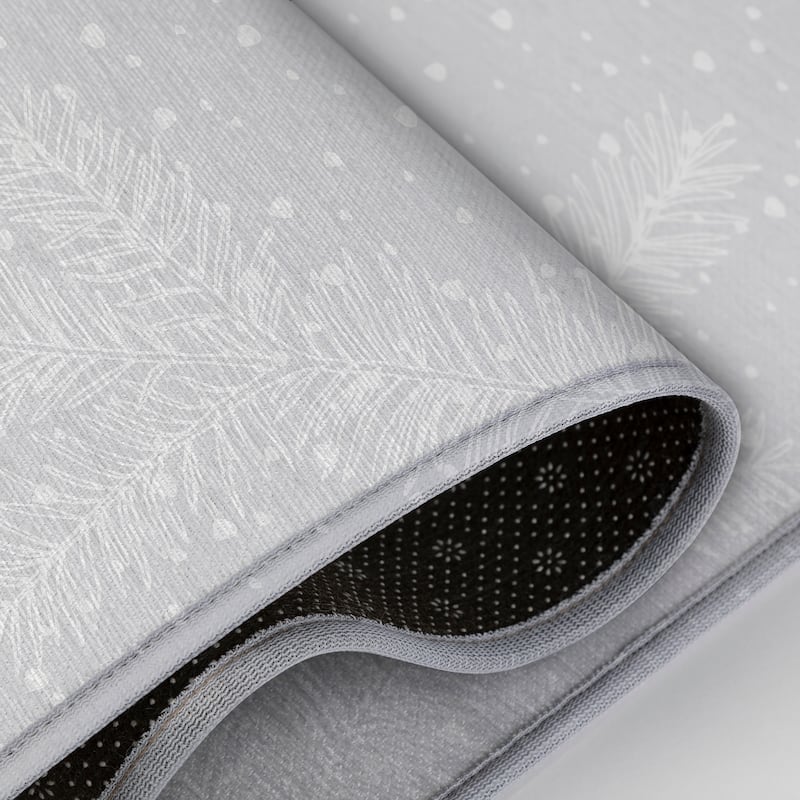 Indoor/ Outdoor Cozy Winter Gray Washable Christmas Animals Rug