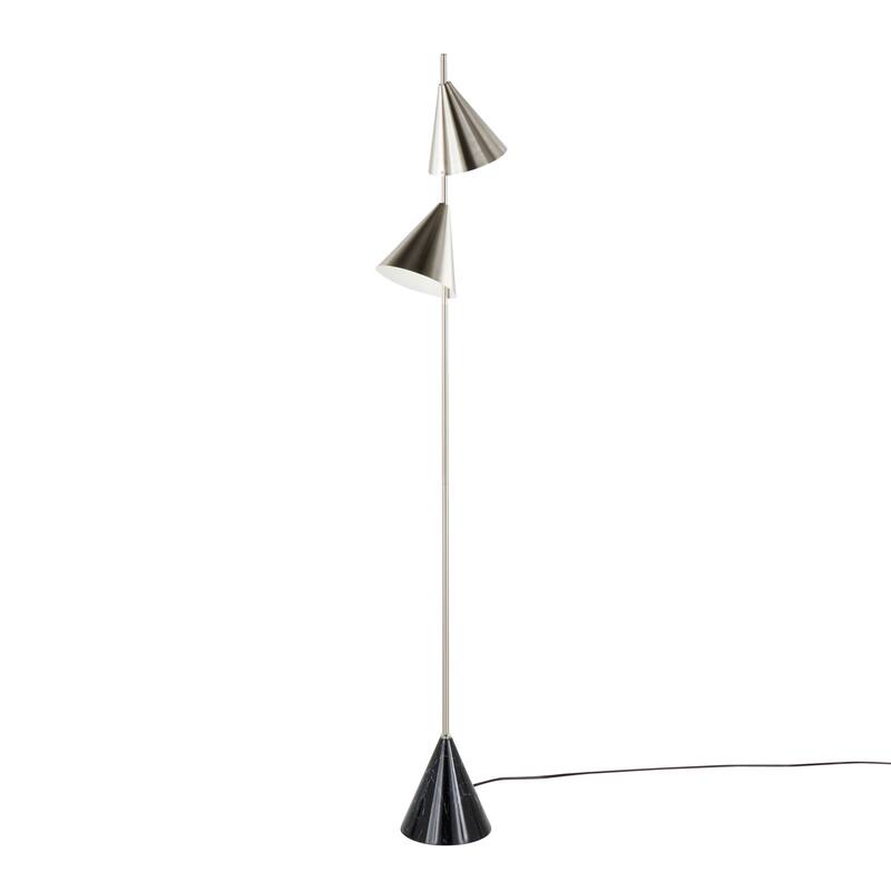 Silver Orchid Chelsea 65" Metal Floor Lamp - Nickel Metal/Black