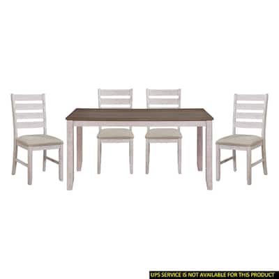 5 Piece Dining Table Set, Kitchen Dining Room Table Chairs Set with Wooden Rectangular Dining Table with 4 Side Chairs