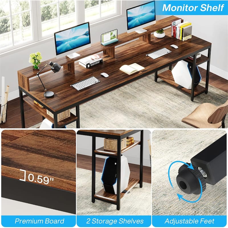 Extra-Long Two Person Computer Desk