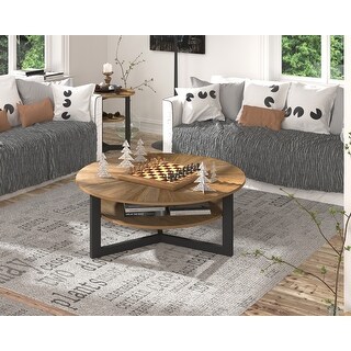 35.27'' Round Coffee Table with Storage - Bed Bath & Beyond - 34507614