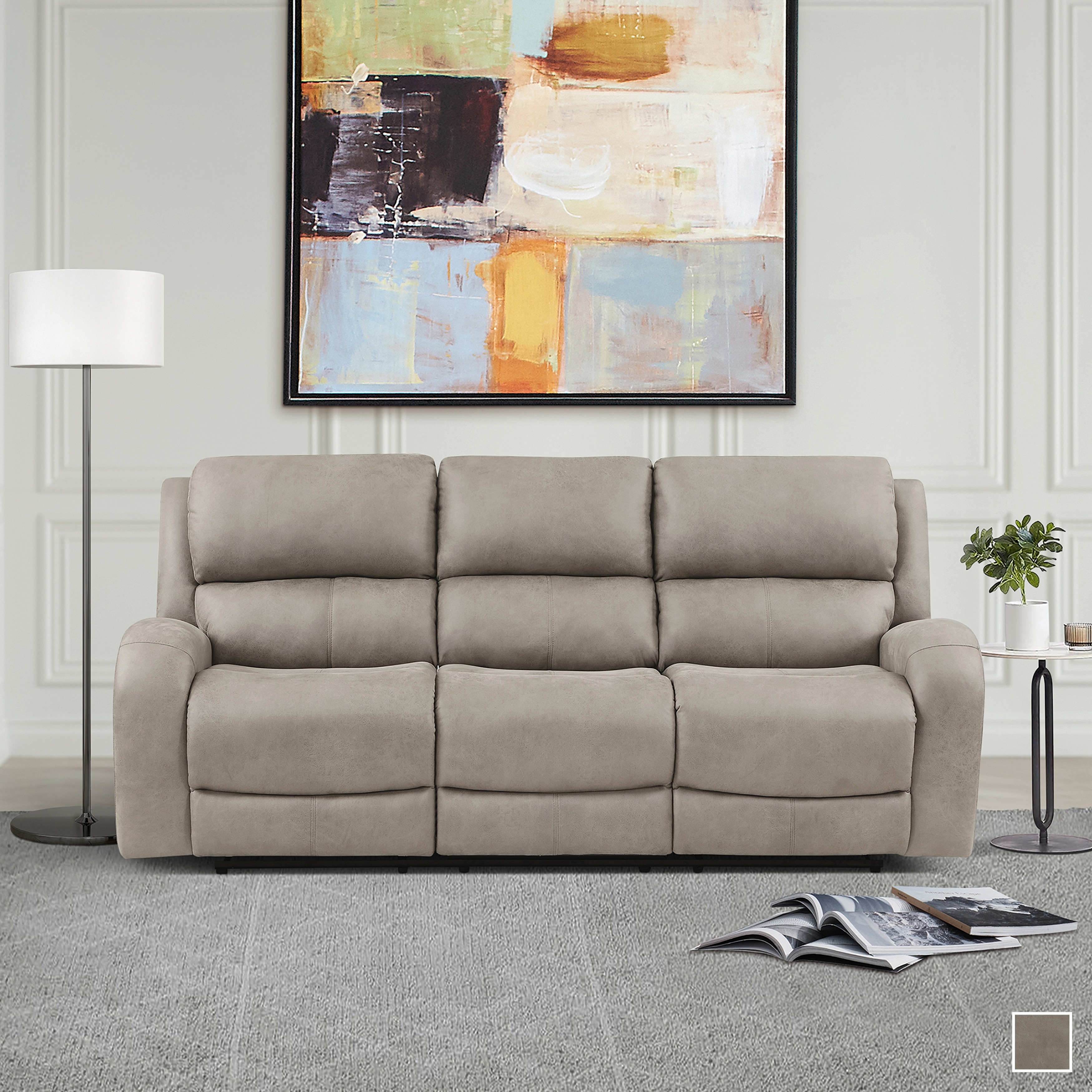 Polished shop microfiber sofa