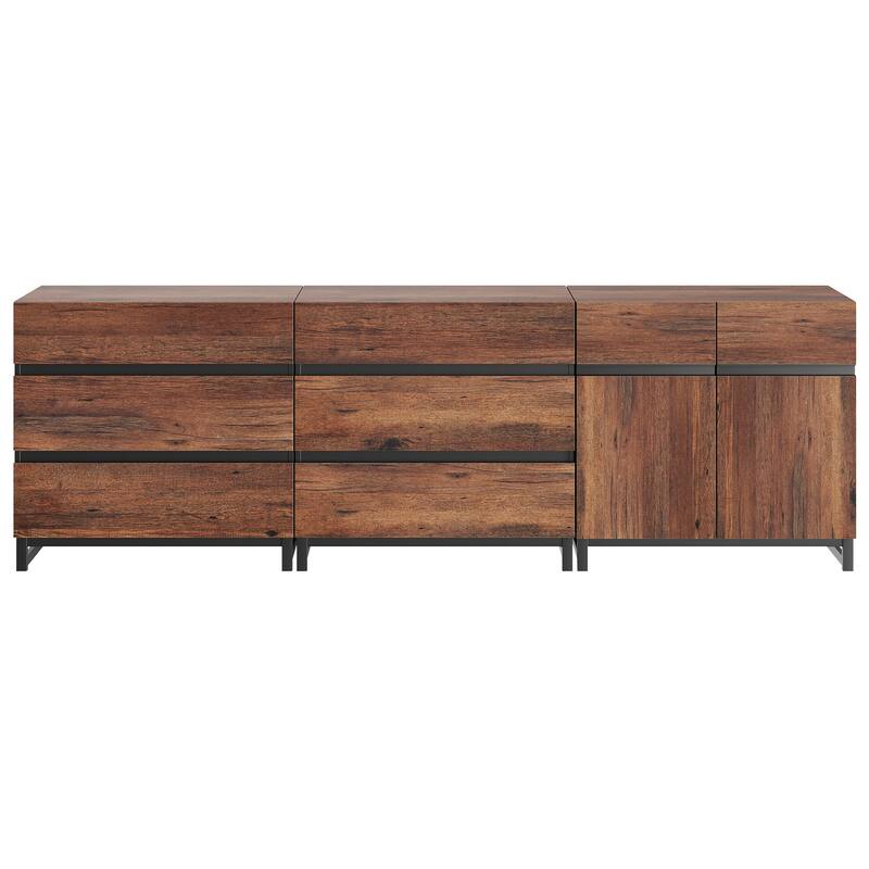 WAMPAT Storage Cabinet, 3 in 1 Modern Sideboard