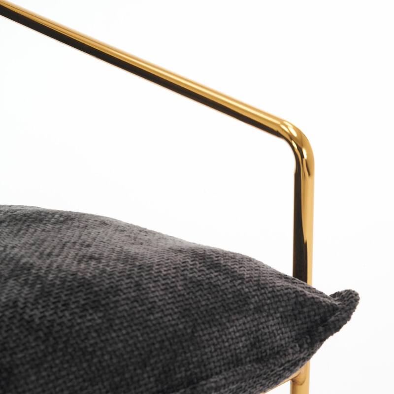 Upholstered Hanging Armchairs with Arm Pockets, Metal Frame,Set of 2