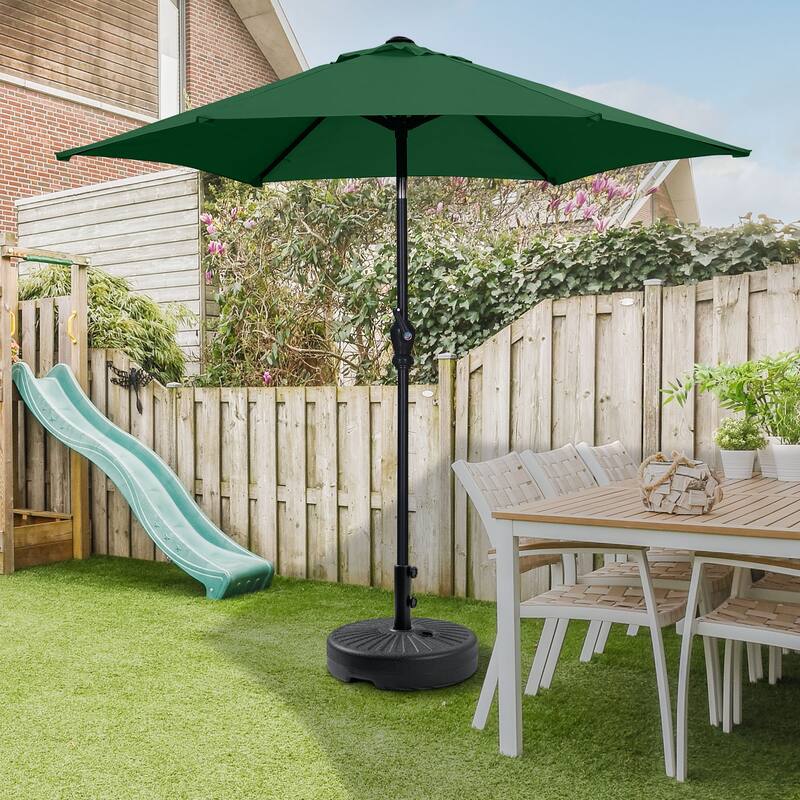 Ainfox 7.5ft Patio Umbrella with Base Outdoor Umbrella - Green