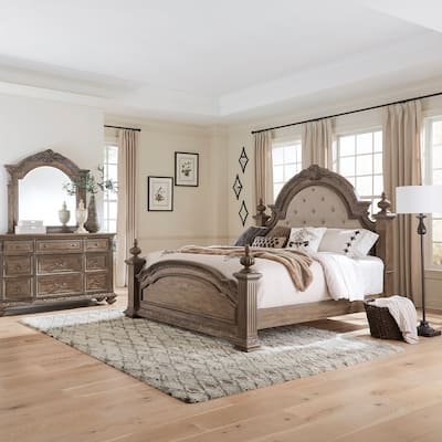 Liberty Furniture Carlisle Court Poster Bed, Dresser & Mirror, Chest, Night Stand - King, Queen
