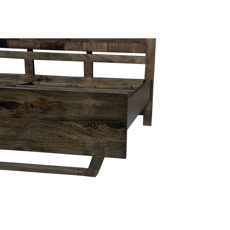 King Panel Bed with Solid Wood Frame