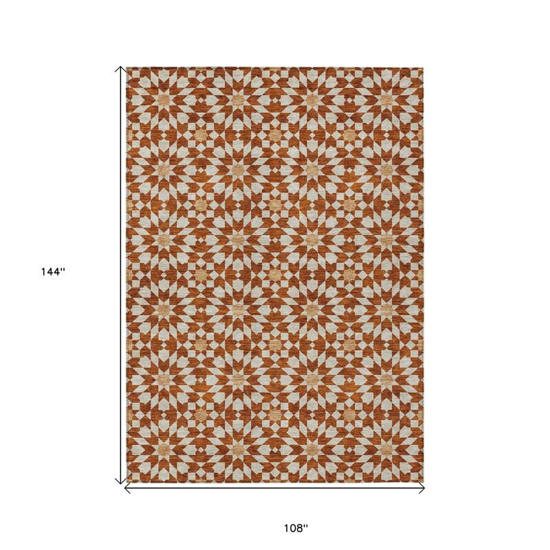 HomeRoots Floral Medallion Transitional Rectangle Outdoor Rug