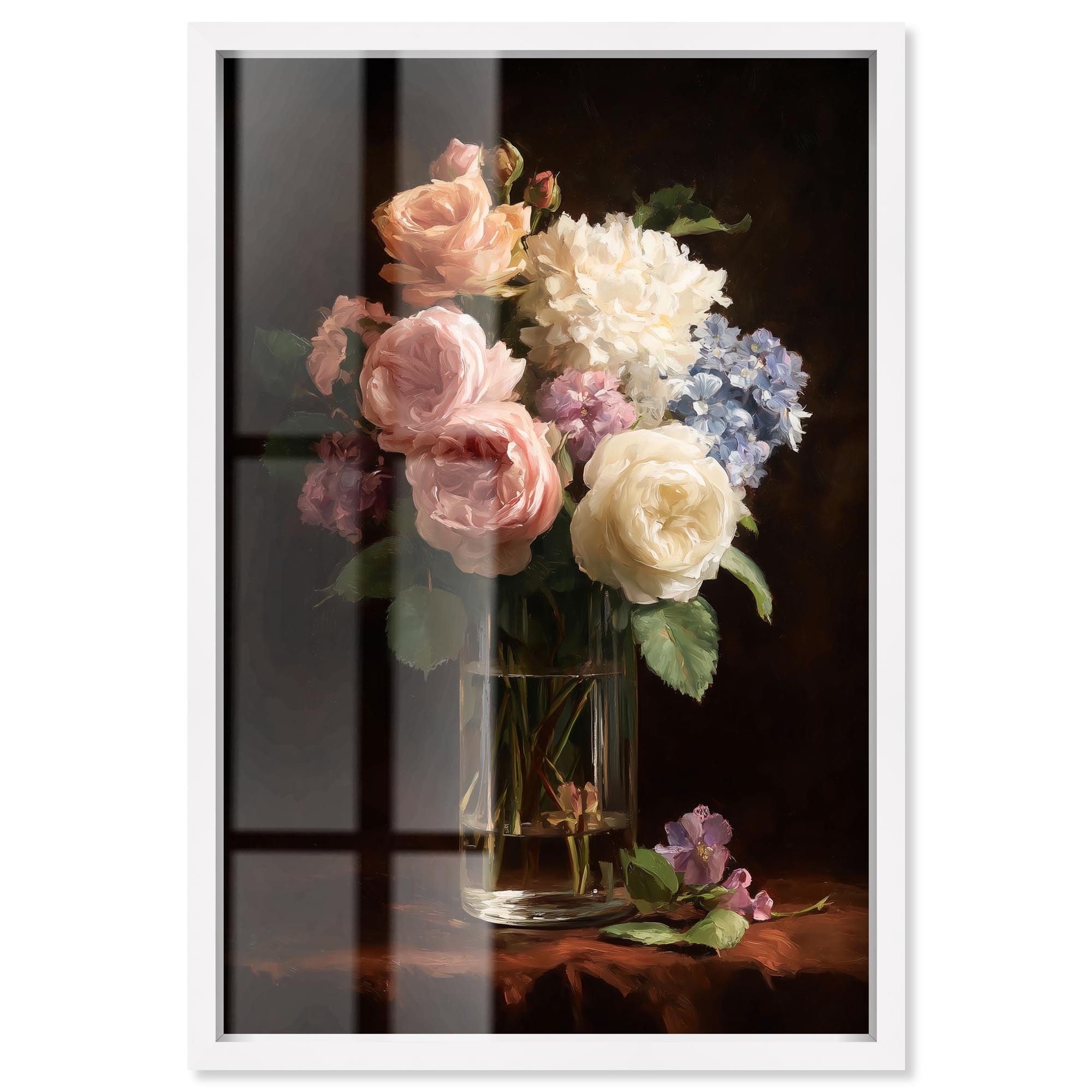Velvet Dusk I Floral Decor Shadowbox Print by Art Remedy