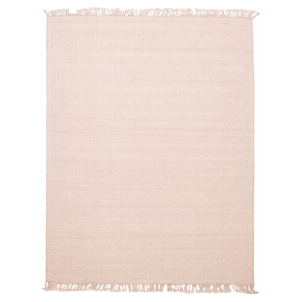 ECARPETGALLERY Braid weave Sienna Beige, Pink Wool Rug - 7'7 x 10'0