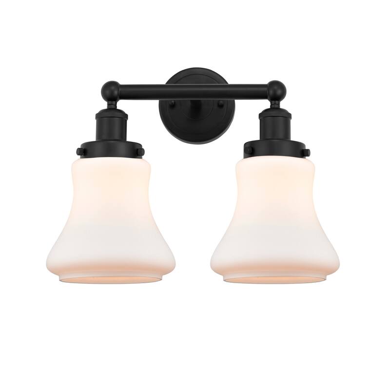 Innovations Lighting 616-2W-10-16 Bellmont Vanity Bellmont 2 Light 16" - Matte Black / Matte White