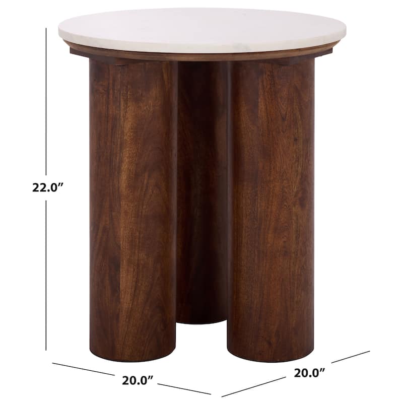 SAFAVIEH Couture Soniaclara Marble Accent Table - 20"W x 20"D x 22"H