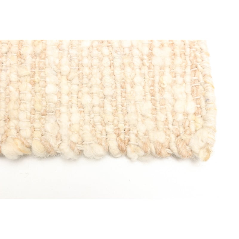 ECARPETGALLERY Braid weave Sienna Beige Wool Rug - 5'1 x 7'10