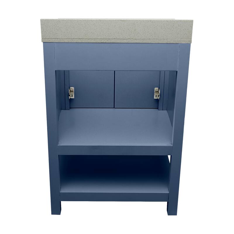 Taos 25" Bathroom Vanity with Cultured Marble Vanity Top Sink in White with White Basin