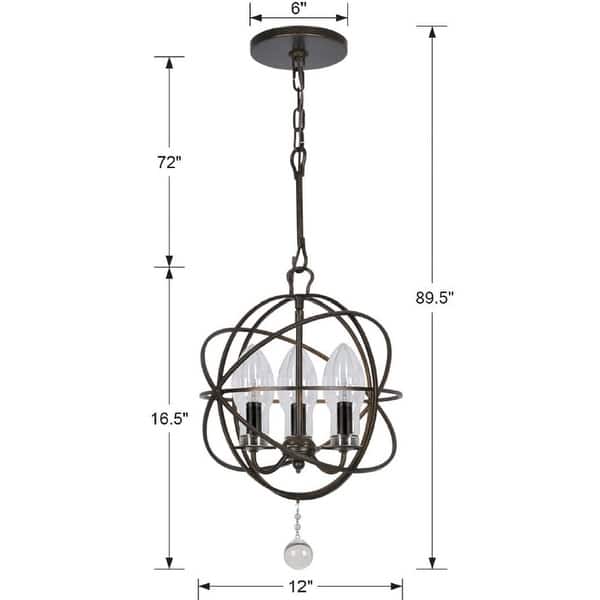 Crystorama Lighting Group Solaris 3 Light 12" Wide Globe Outdoor