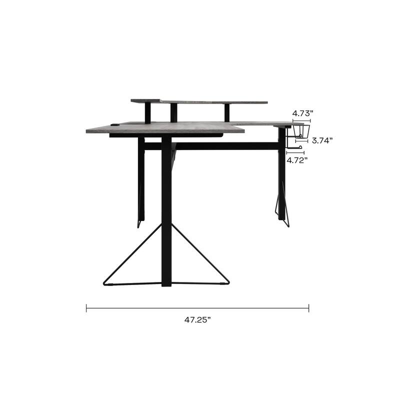 Jamesdar Core Powered L-shaped Computer Gaming Desk with Monitor Stand