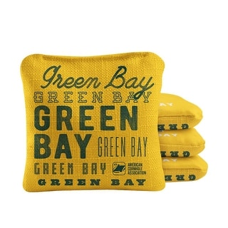 Green Bay Football Yellow Dual Sided Cornhole Bags