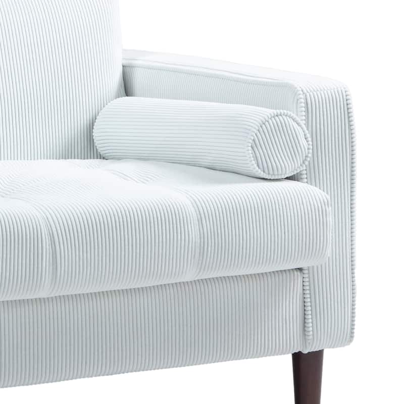Aronas Modern Corduroy Wide Accent Chair with Pillows