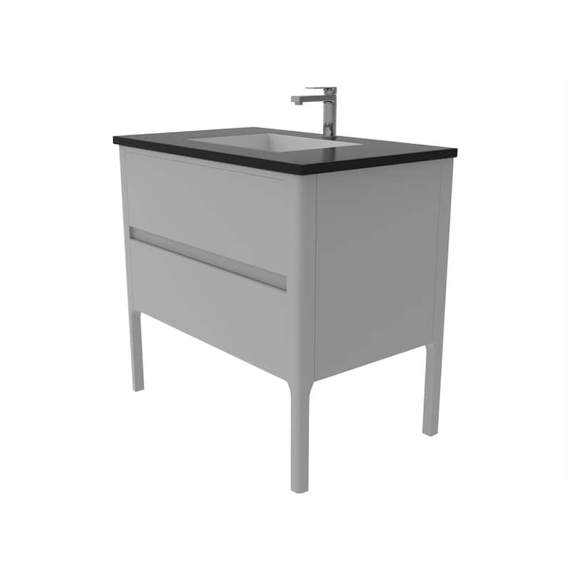 Serena 36" Bathroom Vanity Set - Black Top