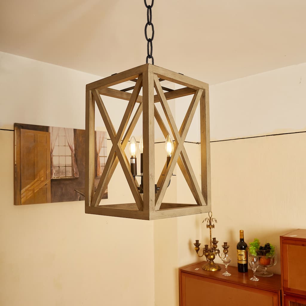 3 - Light Anchor Grey Oak And Matte Black Pendant - 12.5"x12.5"x20.27"