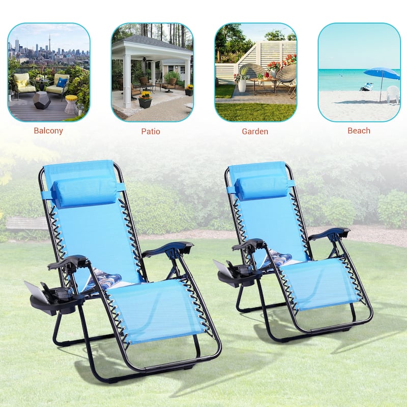 LIVOOSUN Zero Gravity Patio Chairs (Set of 2)