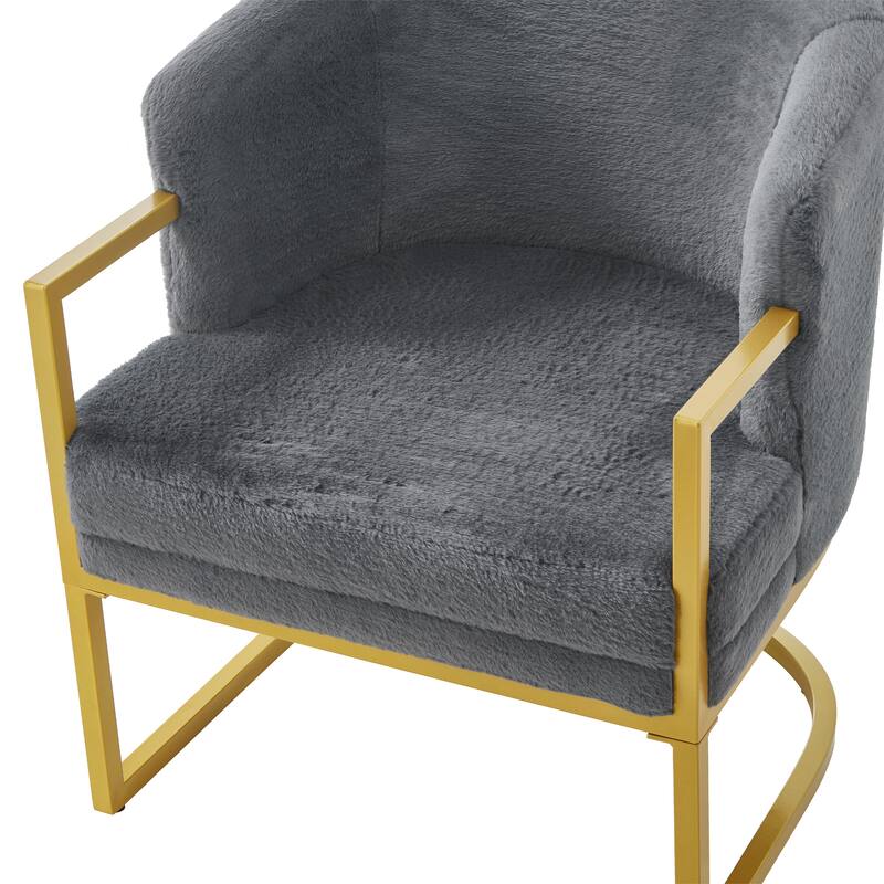 Christopher Knight Home - Modern Upholstered Accent Chair with Gold Metal Frame
